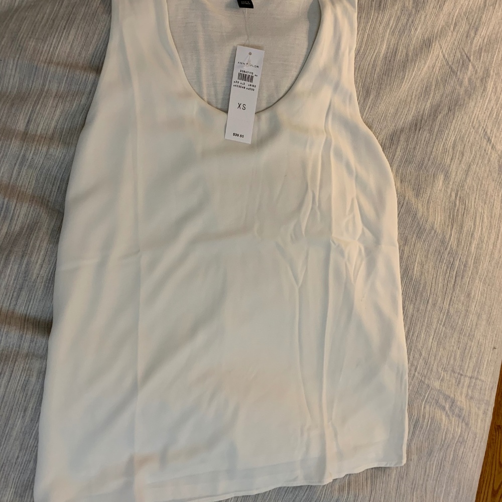 Ann Taylor Tank, White, XS New with Tags!